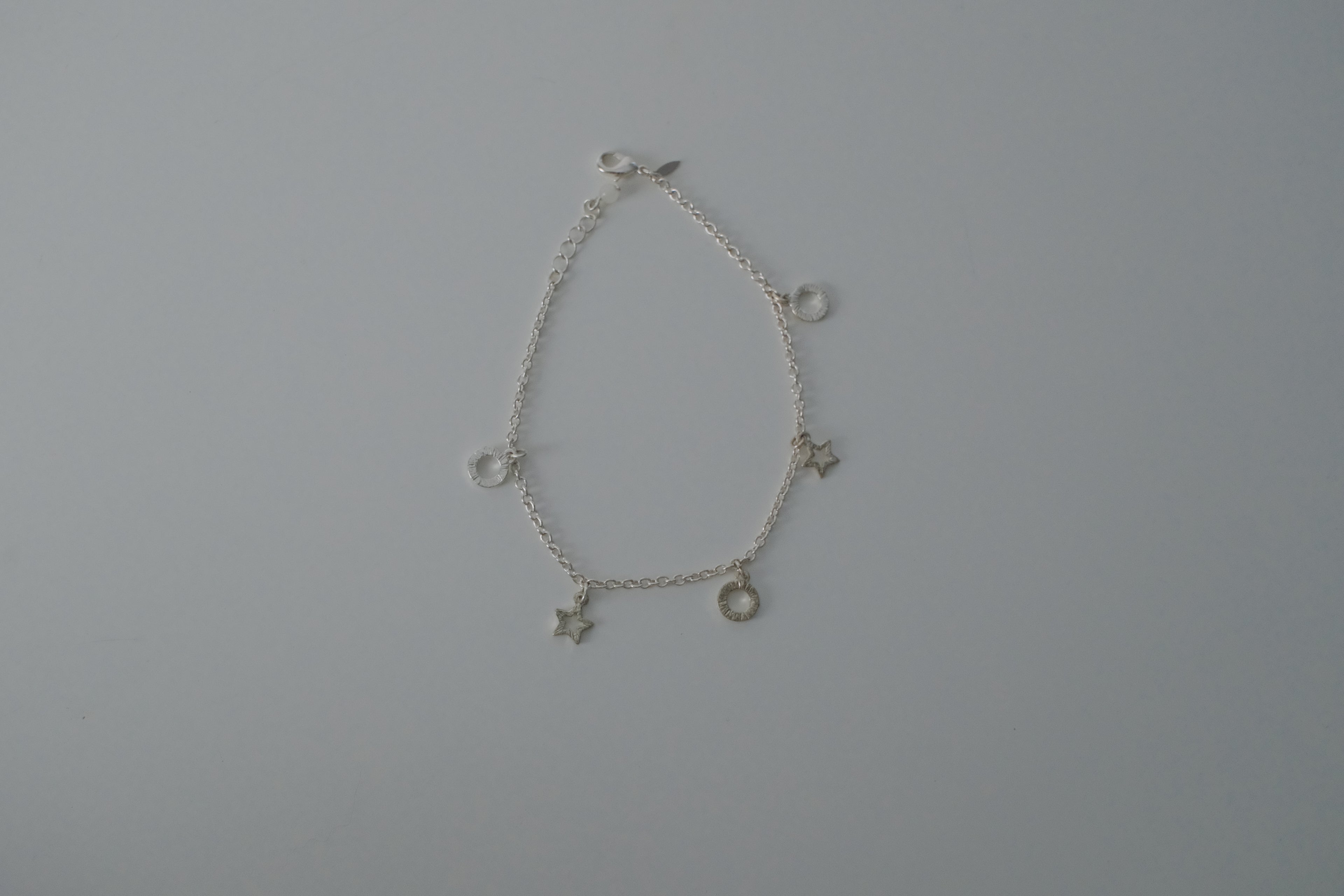 Sterling Silver Star and Circle Anklet