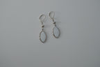 Vintage Silver White Stone Drop Earrings