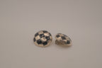 Vintage Sterling silver checkered dome clip-on earrings