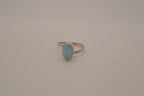 Sterling silver minimalist oval Larimar ring