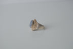 Sterling Silver Grey Cabachon Stone Ring