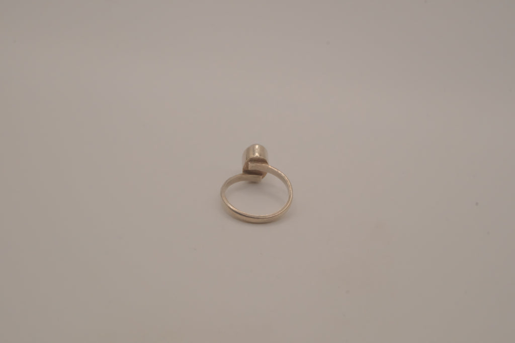 Sterling silver minimalist oval Larimar ring