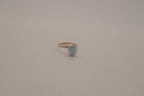 Sterling silver minimalist oval Larimar ring