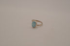 Sterling silver minimalist oval Larimar ring