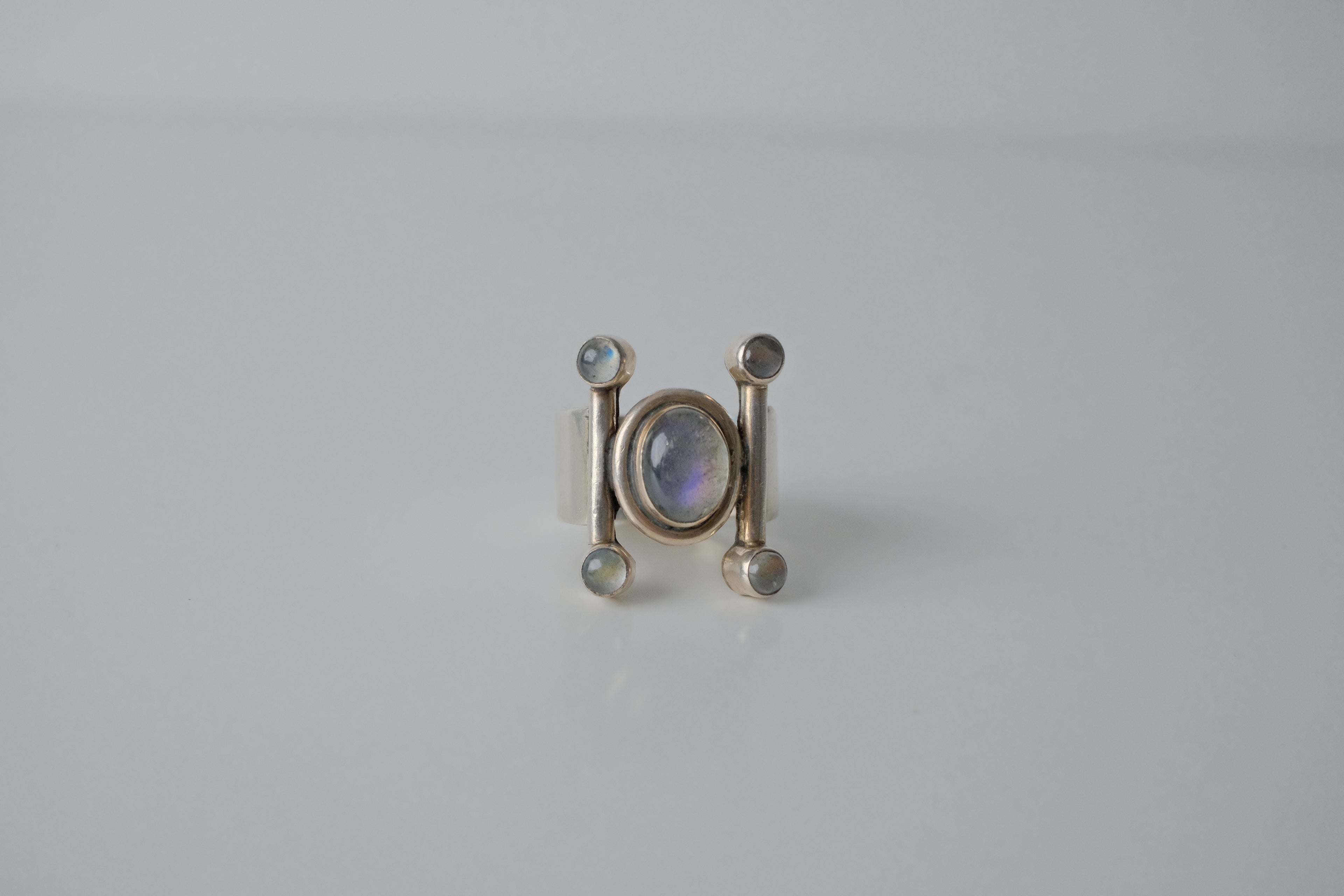 Sterling Silver Modernist Moonstone Ring