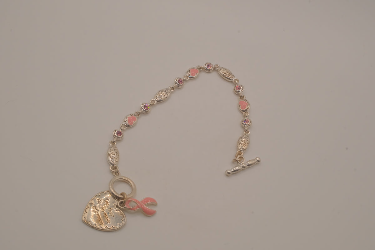 Sterling silver Breast Cancer Awareness bracelet