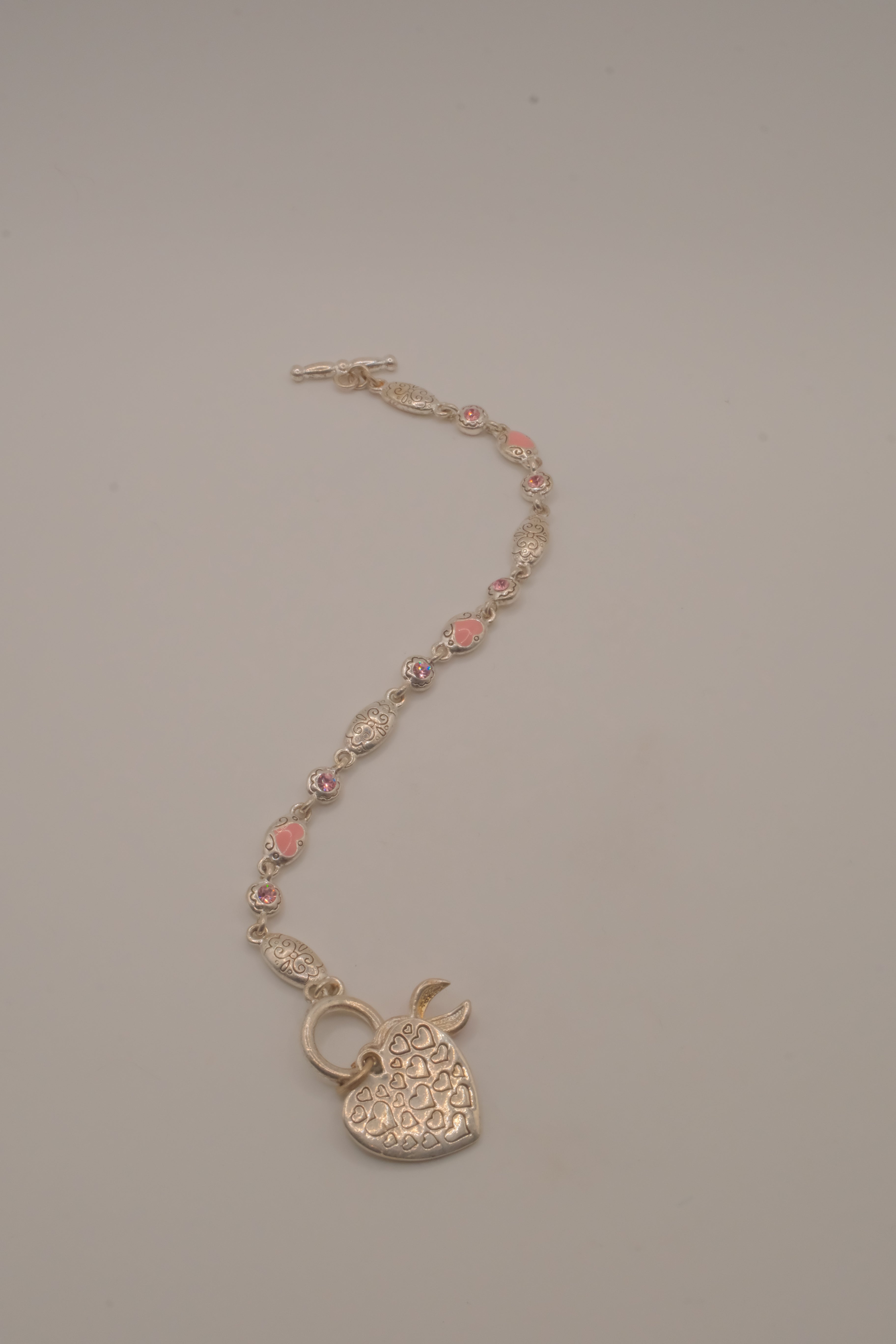Sterling silver Breast Cancer Awareness bracelet