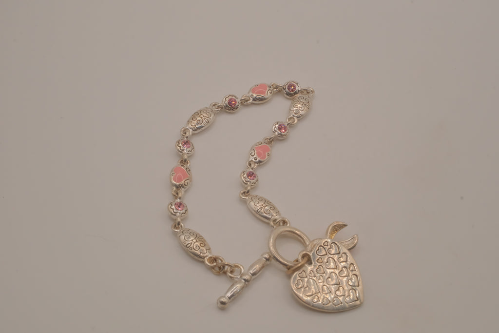 Sterling silver Breast Cancer Awareness bracelet