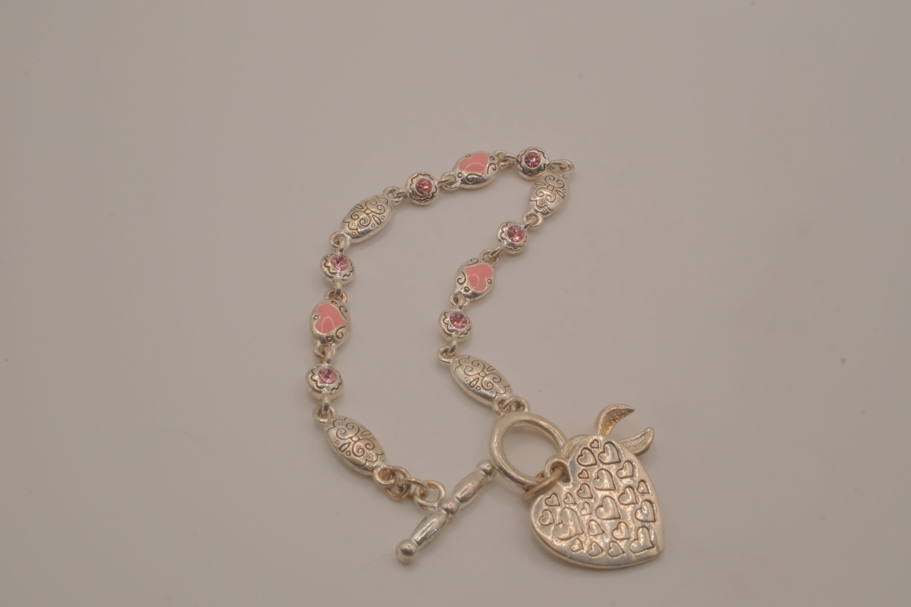 Sterling silver Breast Cancer Awareness bracelet