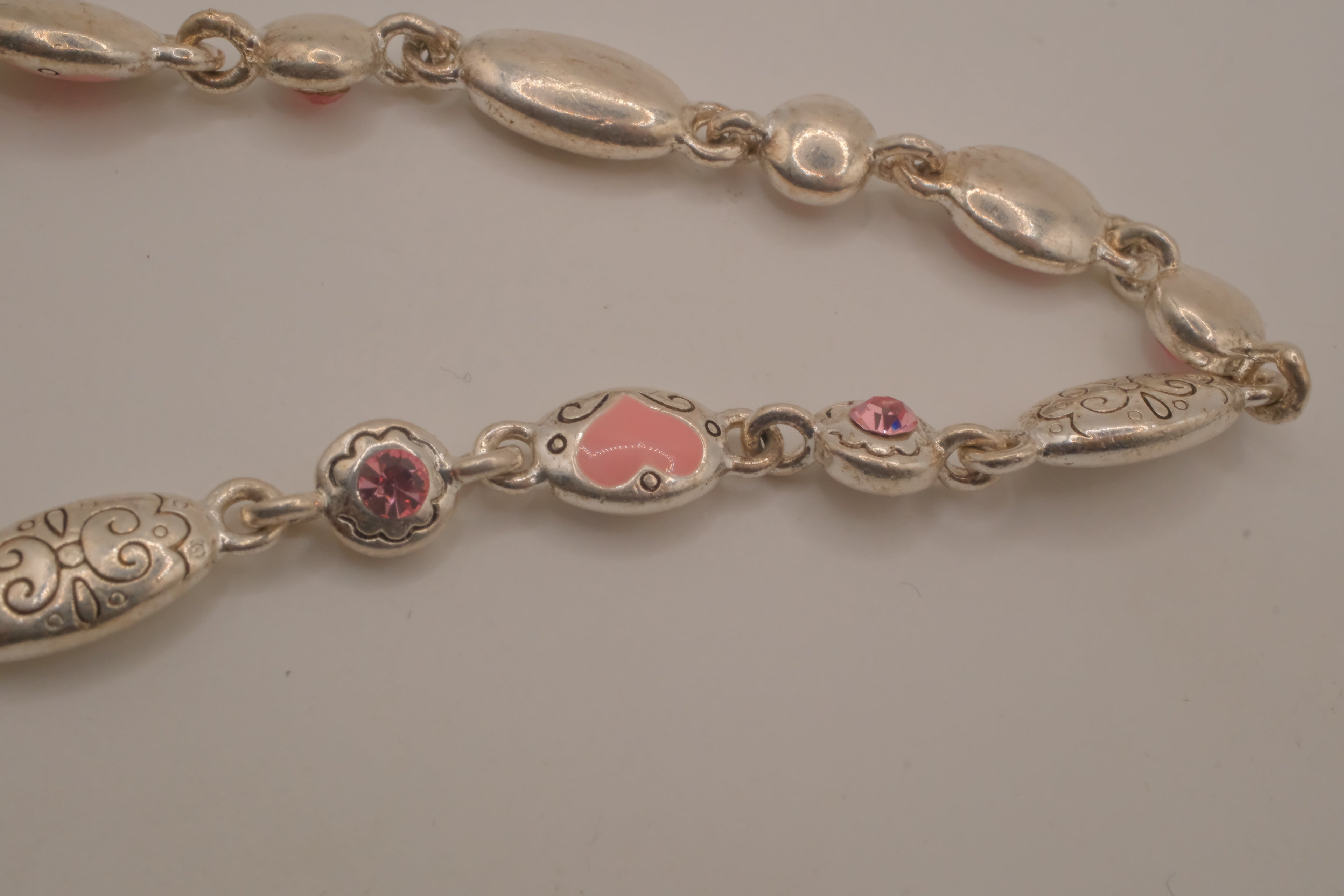 Sterling silver Breast Cancer Awareness bracelet