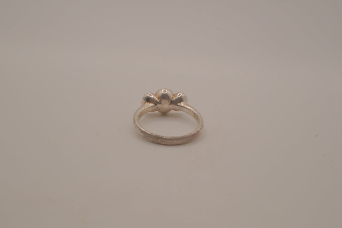 Vintage Sterling silver three-stone bezel-set Amethyst ring