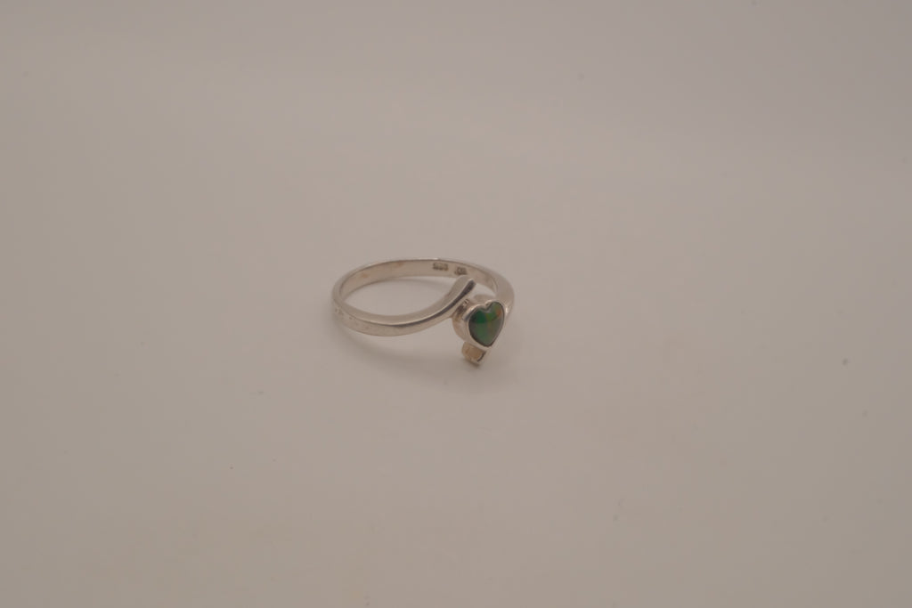 Sterling silver bypass heart ring
