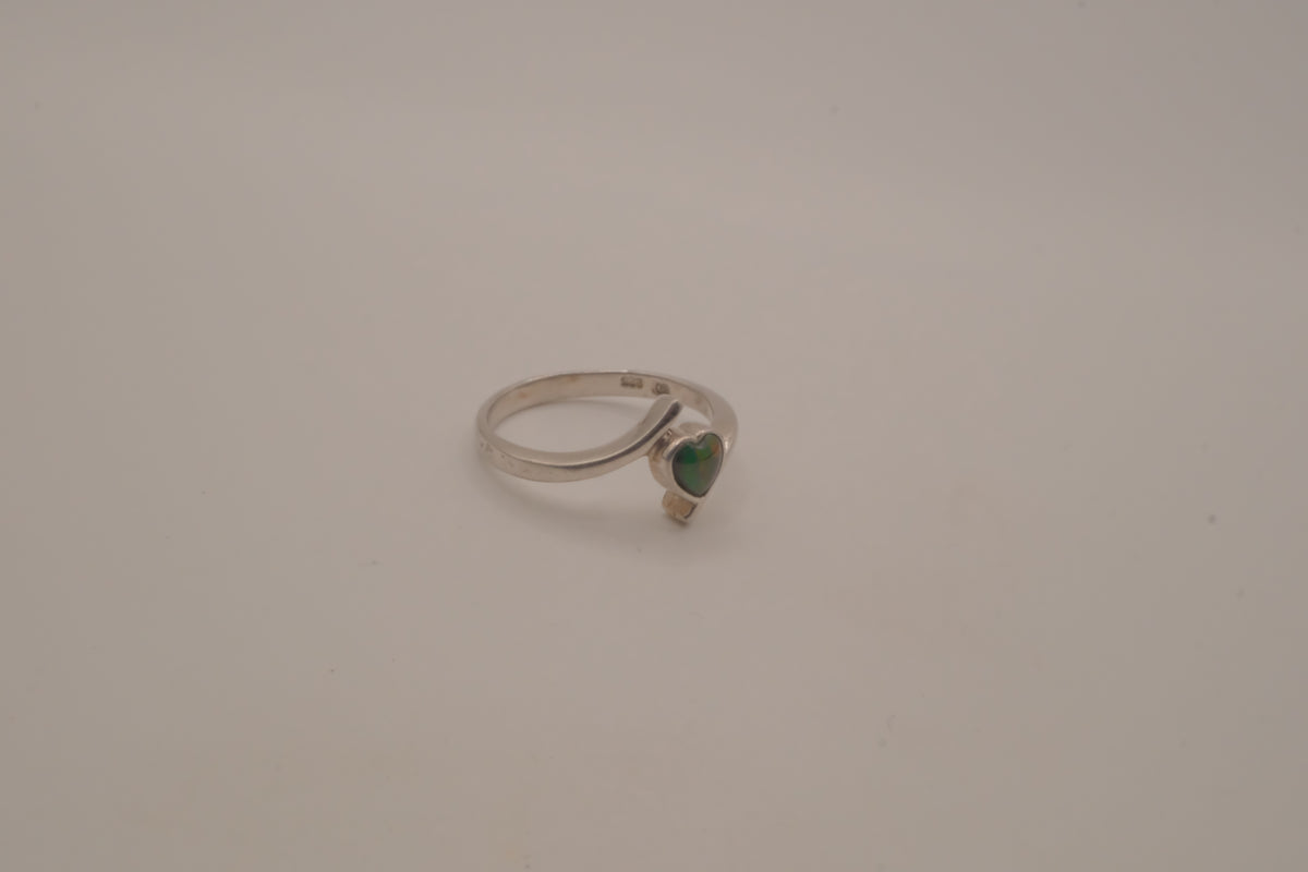 Sterling silver bypass heart ring