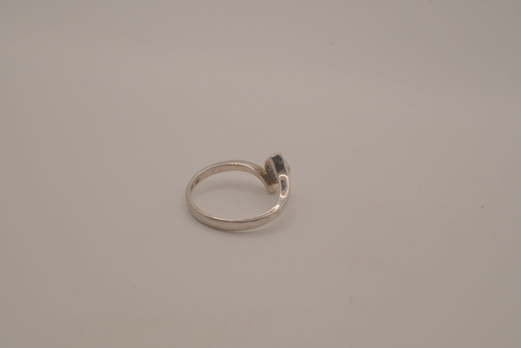 Sterling silver bypass heart ring