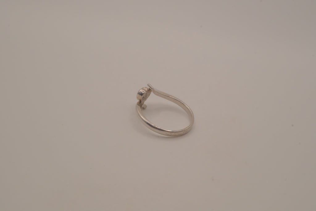 Sterling silver bypass heart ring