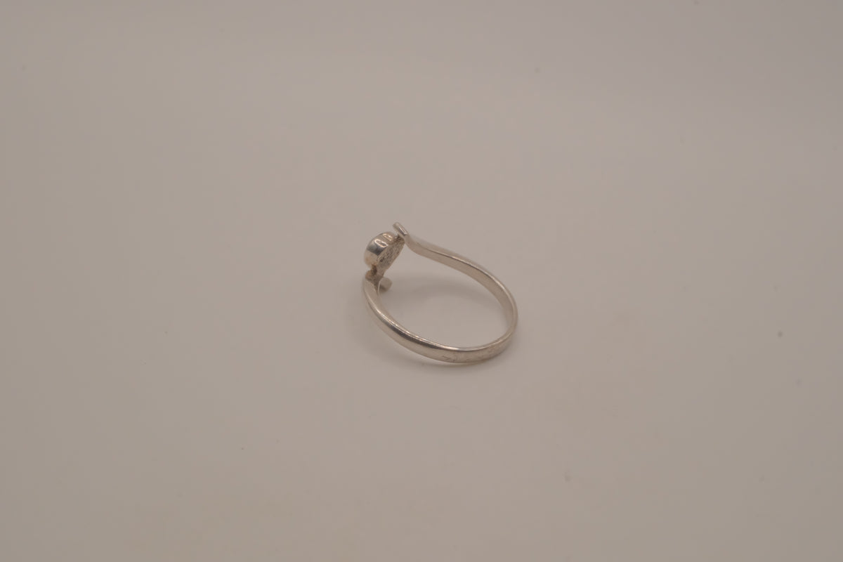 Sterling silver bypass heart ring