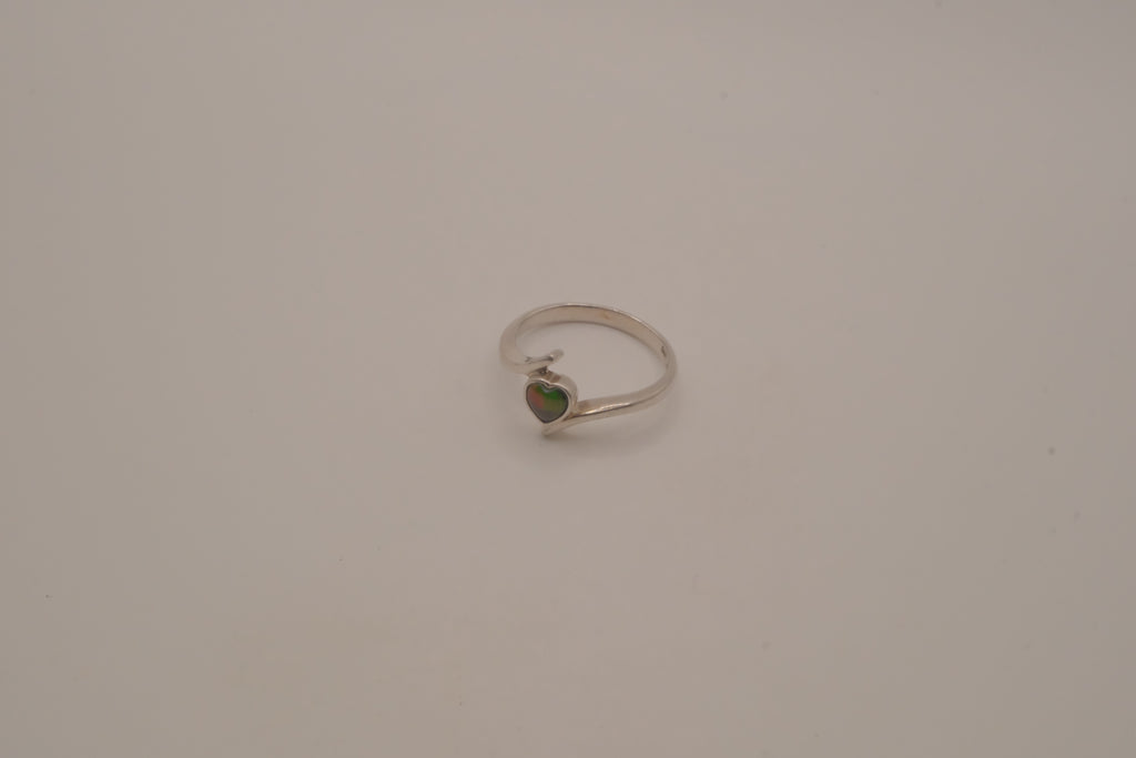 Sterling silver bypass heart ring