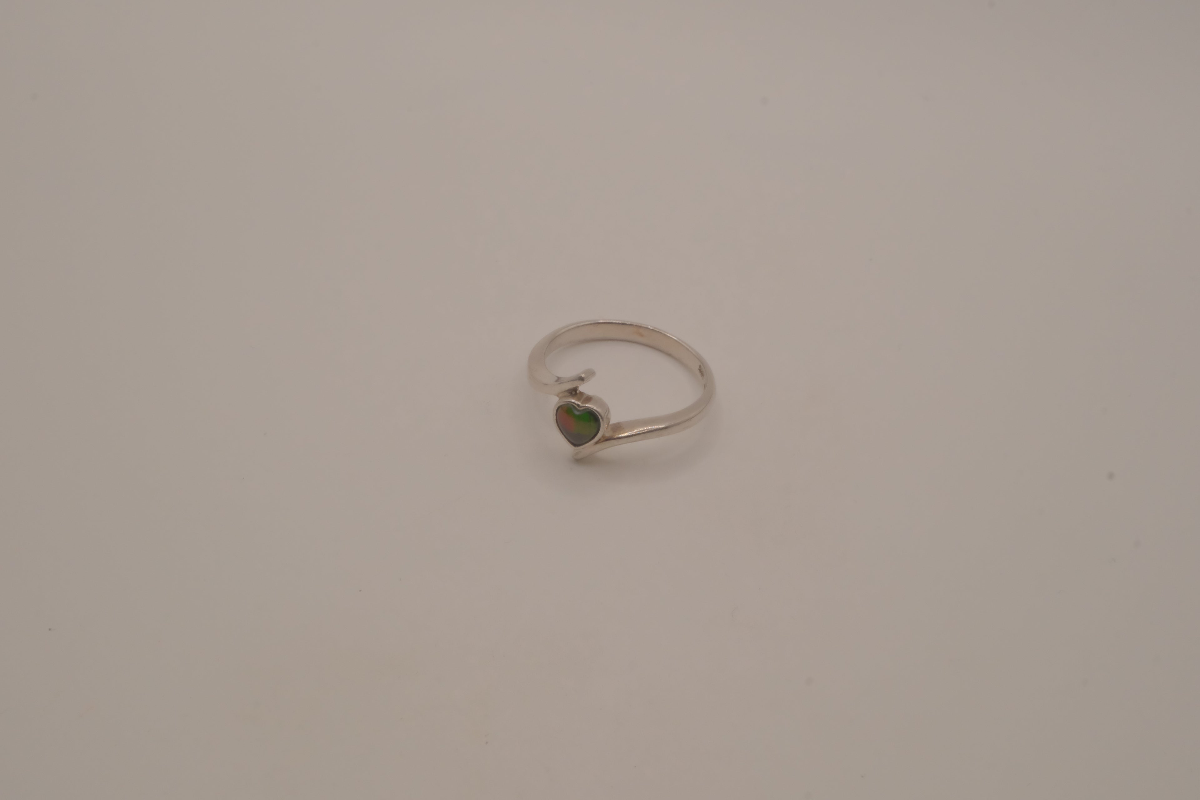 Sterling silver bypass heart ring
