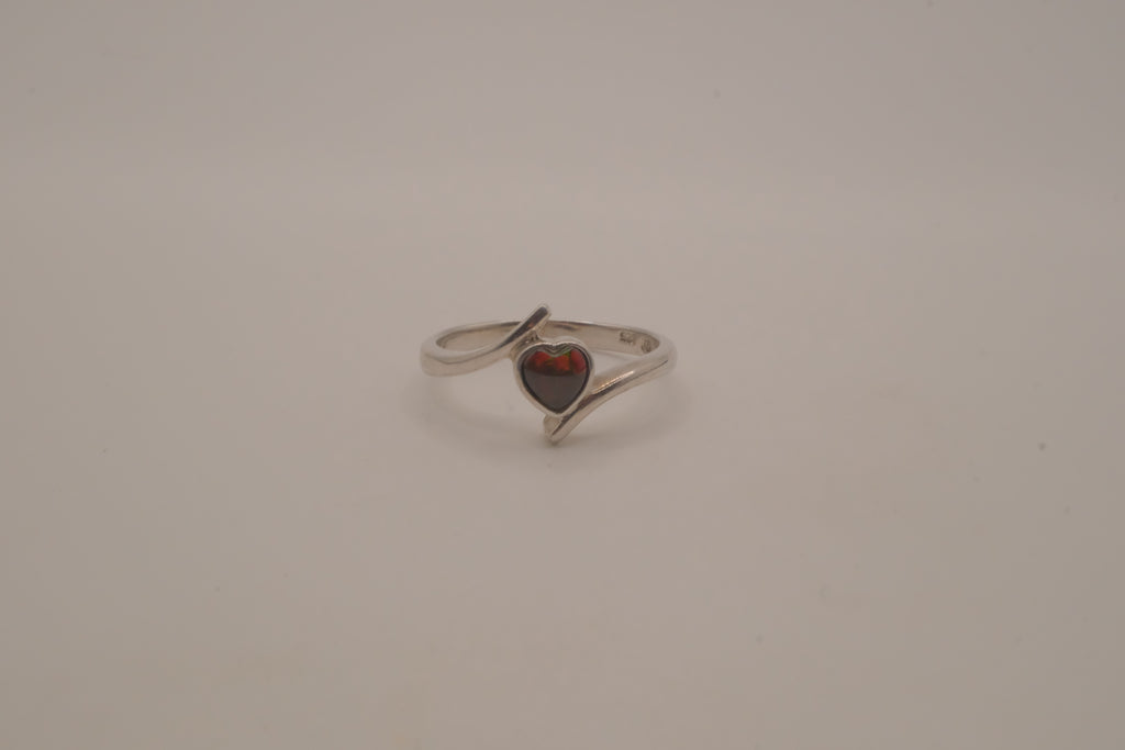 Sterling silver bypass heart ring
