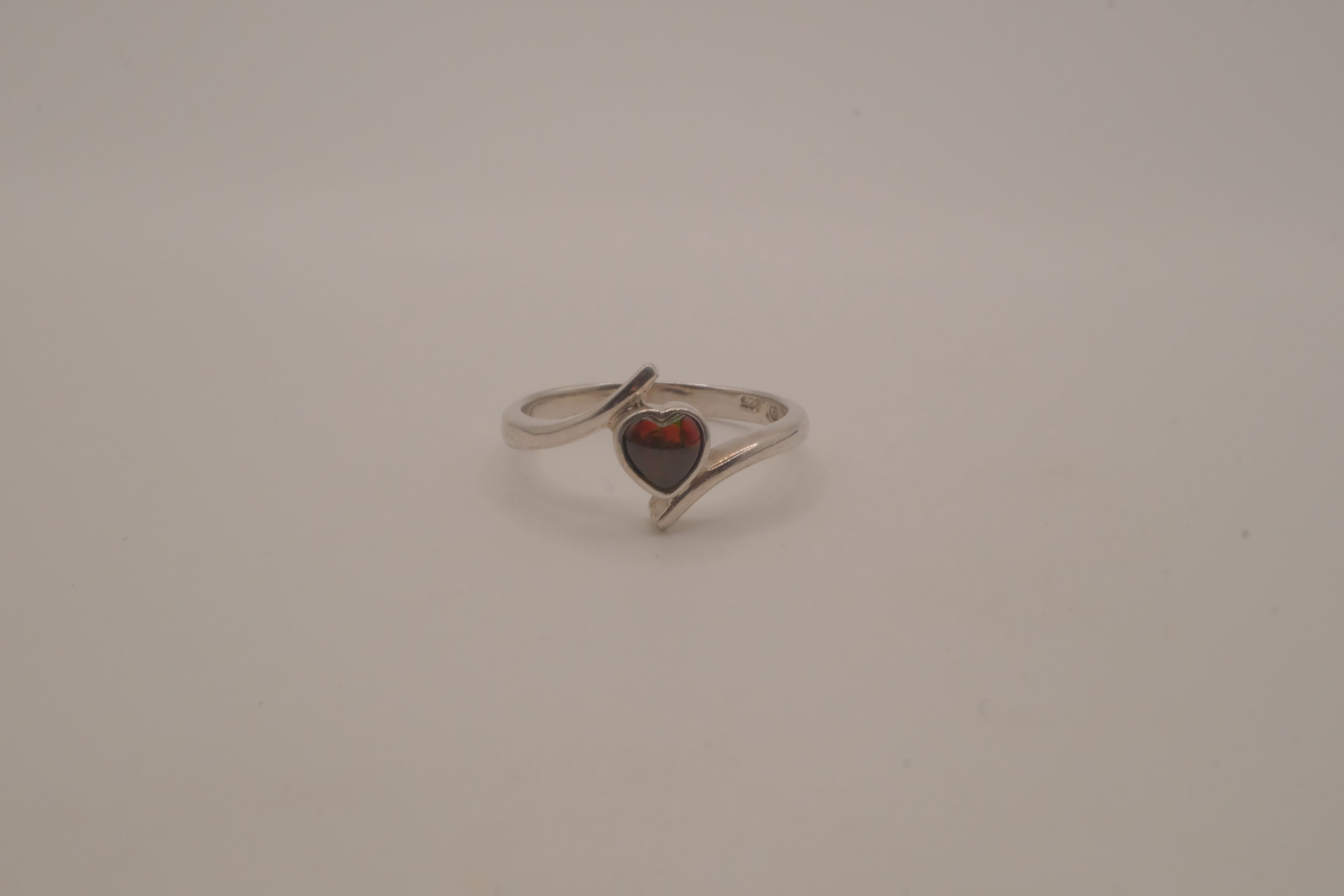 Sterling silver bypass heart ring