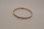 Vintage Mexican Alpaca silver Abalone inlay cuff bracelet