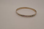 Vintage Mexican Alpaca silver Abalone inlay cuff bracelet