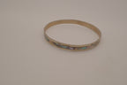 Vintage Mexican Alpaca silver Abalone inlay cuff bracelet