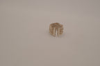 Sterling silver woven mesh statement ring