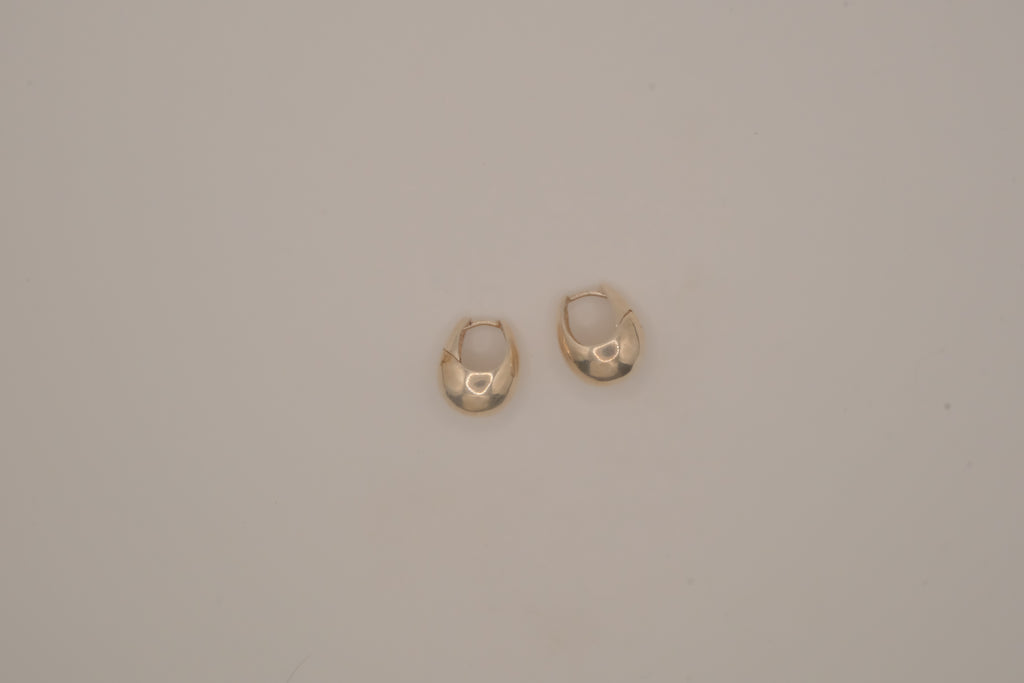 Sterling silver chunky huggie hoop earrings
