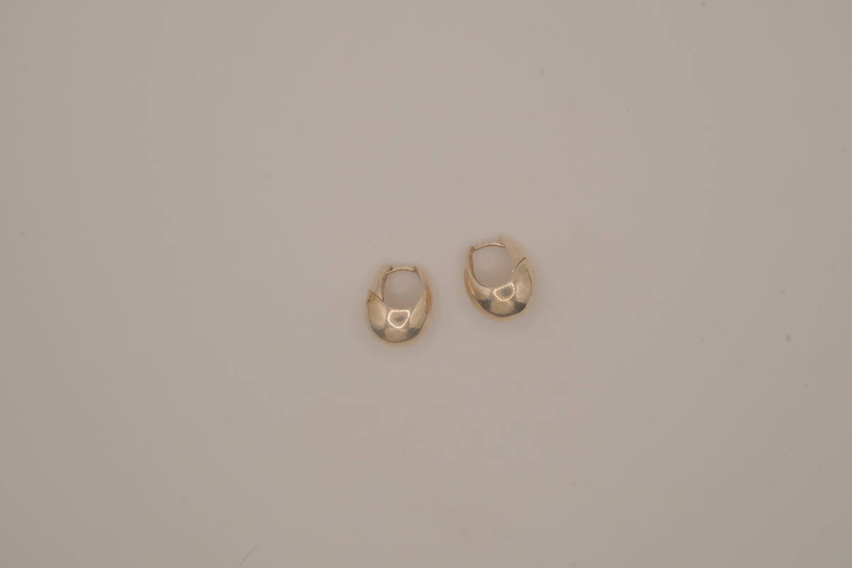 Sterling silver chunky huggie hoop earrings