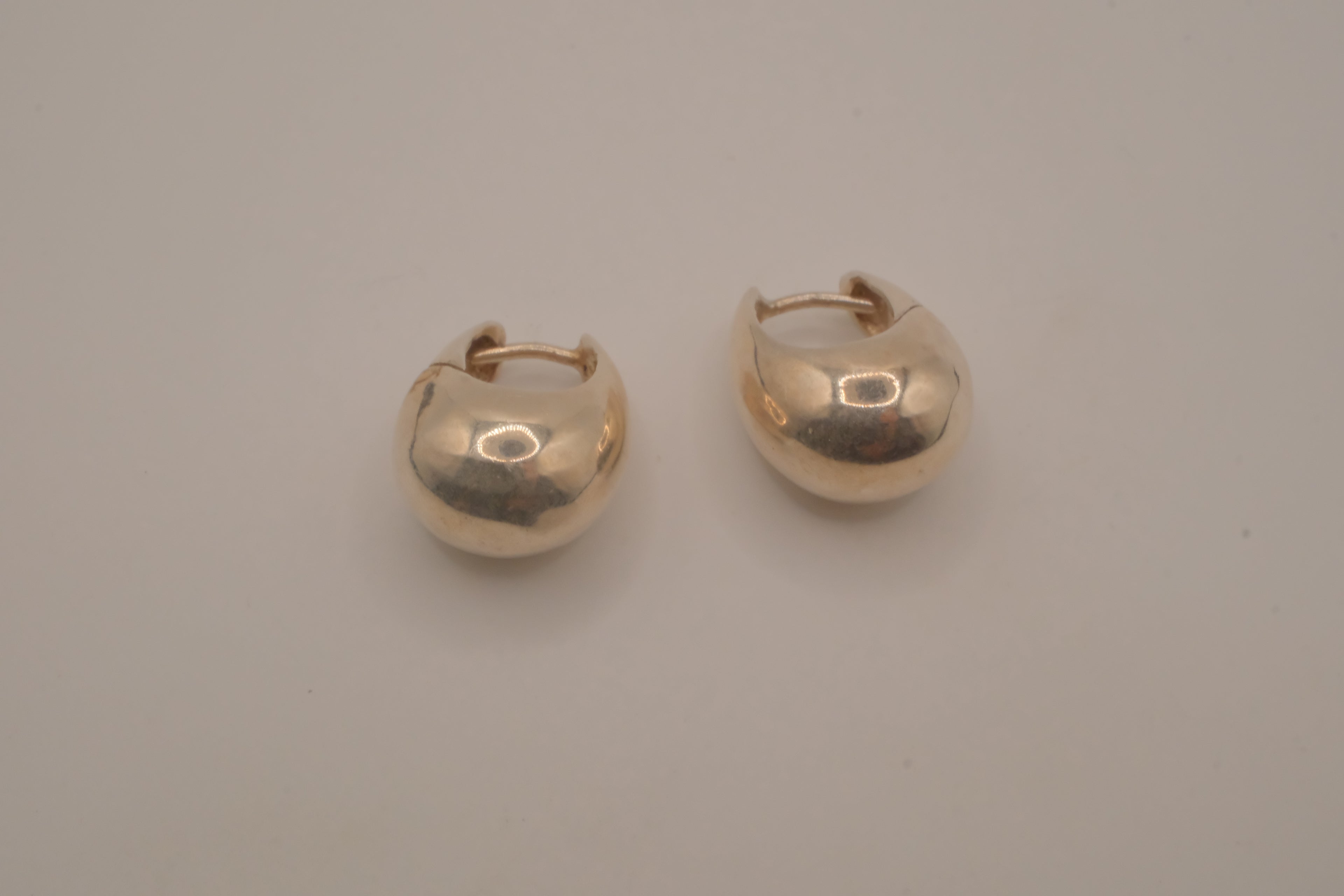 Sterling silver chunky huggie hoop earrings