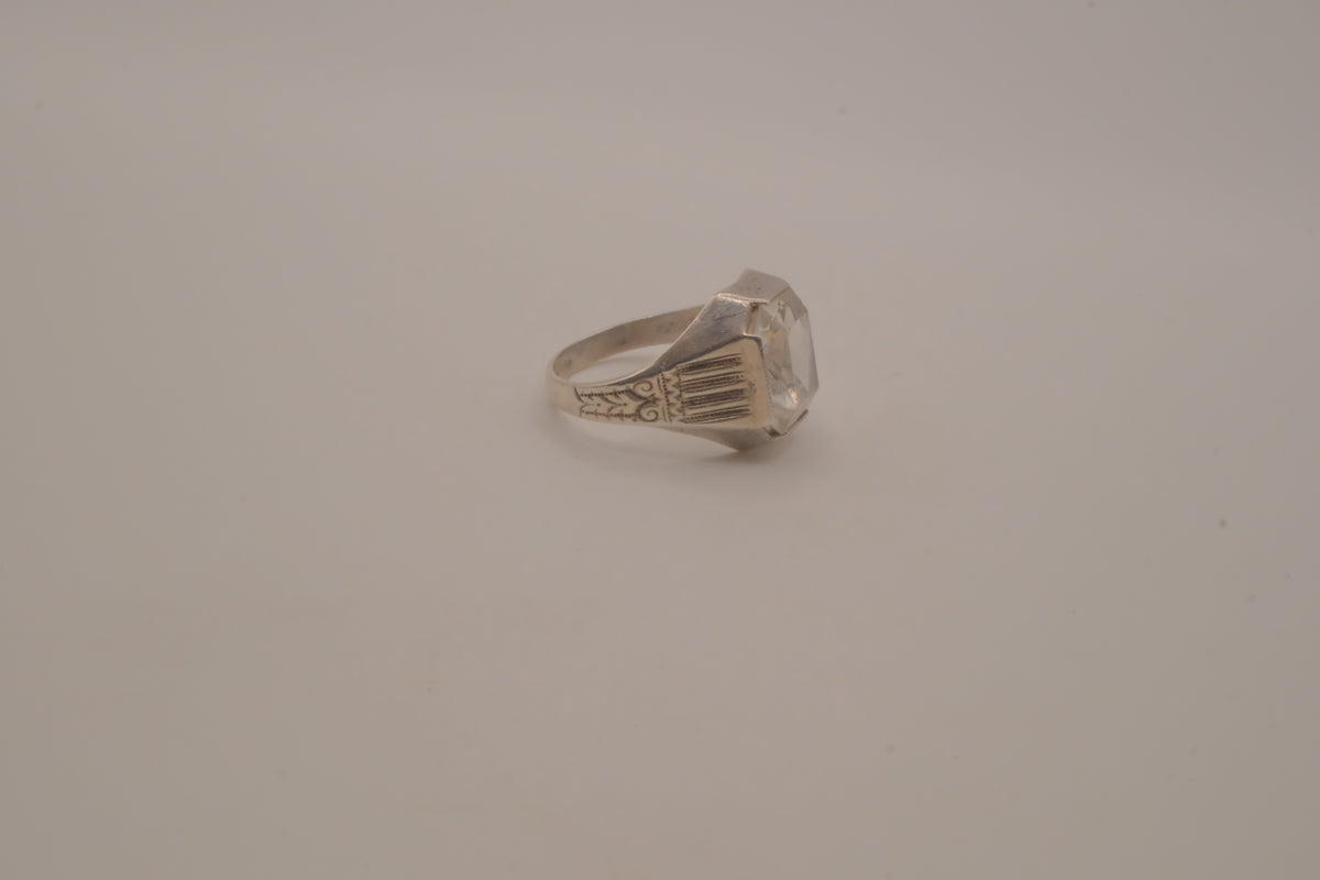 Wiwen Nilsson sterling silver rock crystal ring