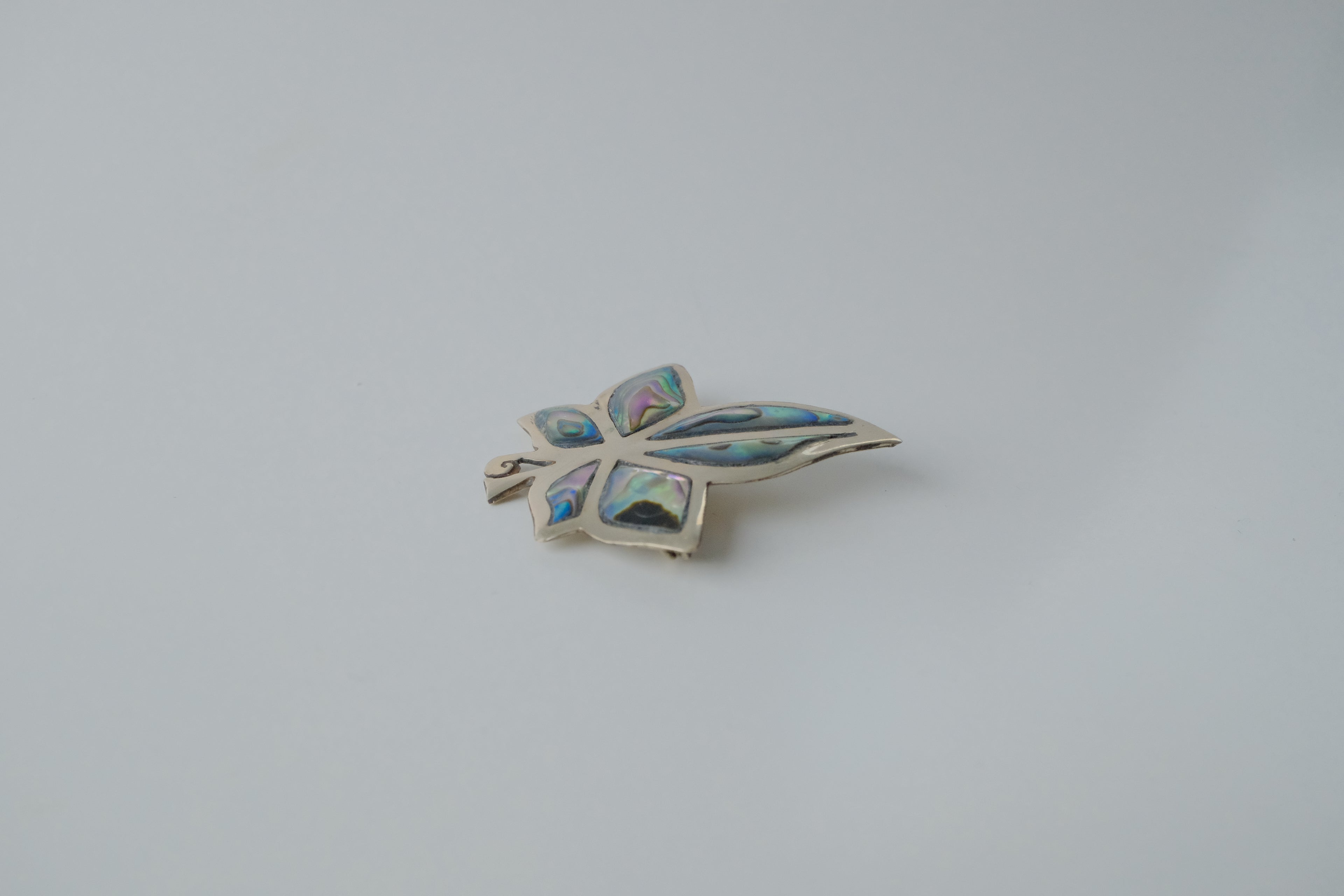 Vintage Mexico Sterling Silver Abalone Brooch