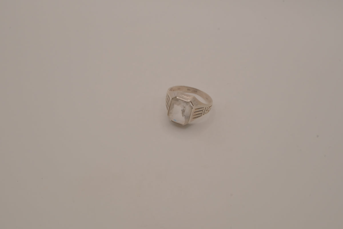 Wiwen Nilsson sterling silver rock crystal ring