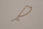 Elle sterling silver rope chain charm bracelet