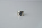 Vintage Silver Grey Stone Band Ring