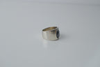 Vintage Silver Grey Stone Band Ring