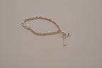 Elle sterling silver rope chain charm bracelet