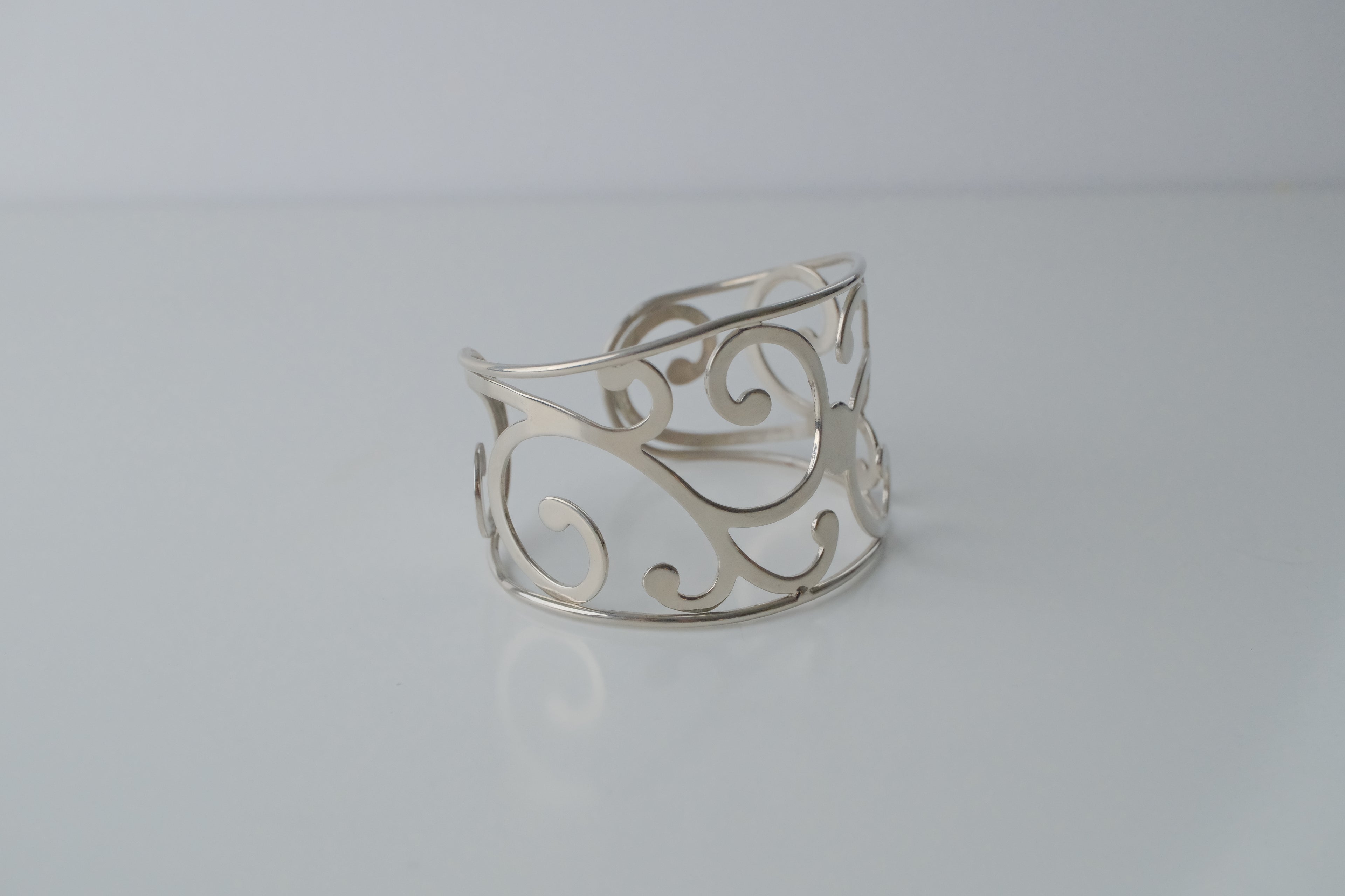 Silver Spiral Cuff Bangle