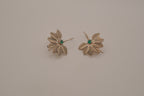 Vintage Sterling silver fan-shaped leaf earring