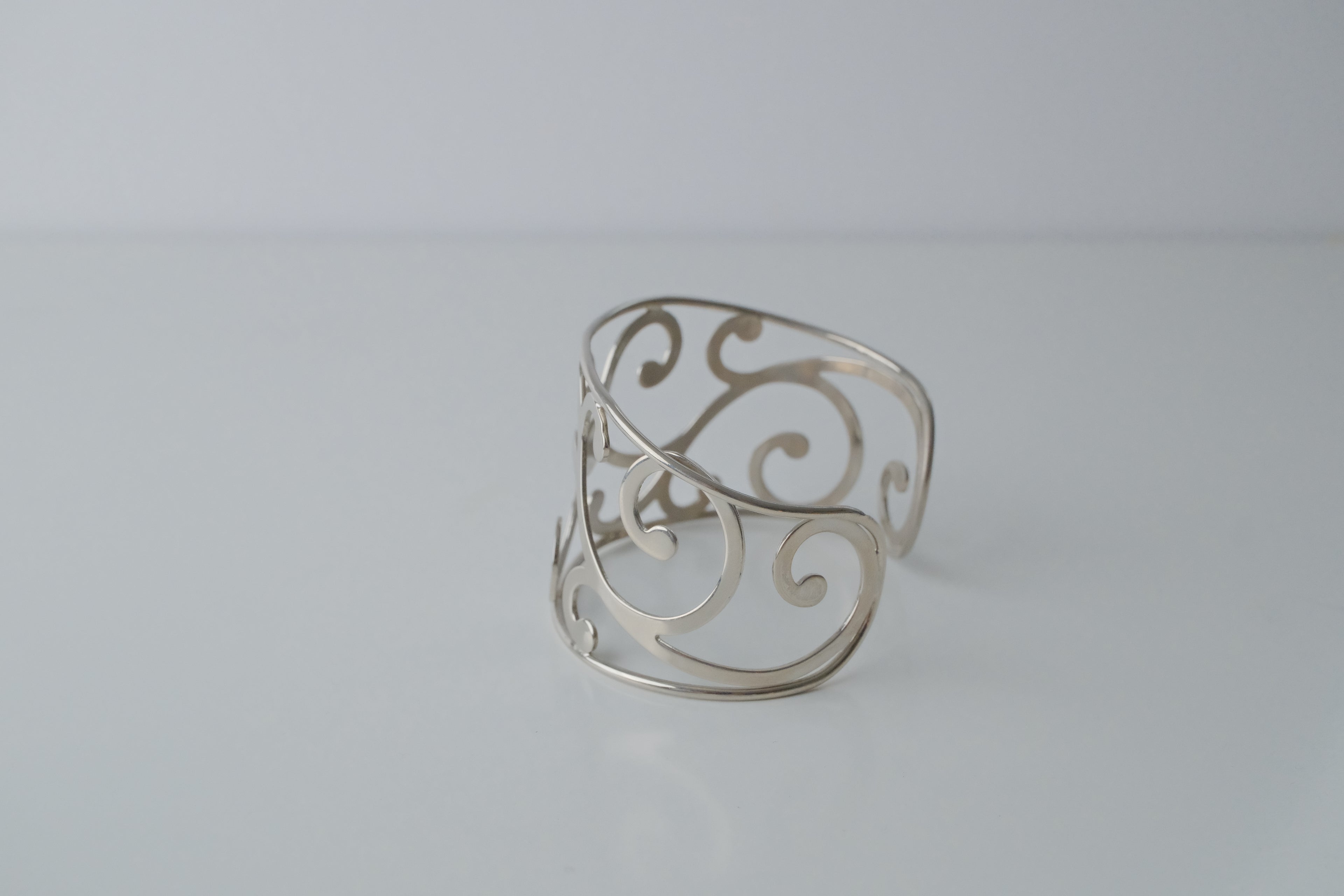 Silver Spiral Cuff Bangle