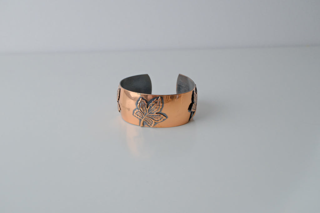 Vintage Maple Leaf Copper Winnepeg Cuff&nbsp;
