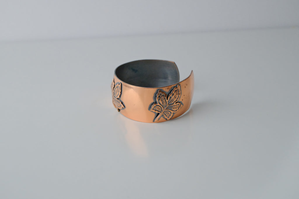Vintage Maple Leaf Copper Winnepeg Cuff&nbsp;