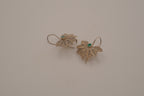 Vintage Sterling silver fan-shaped leaf earring