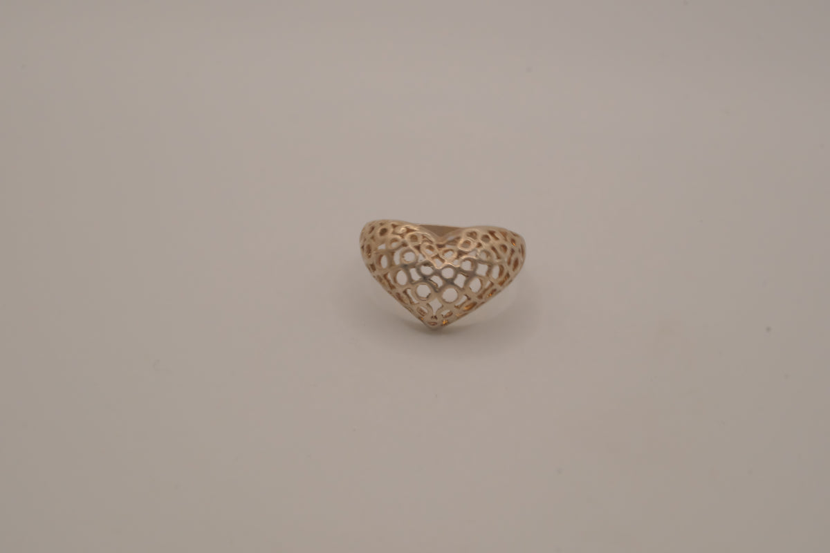 Sterling silver domed heart ring