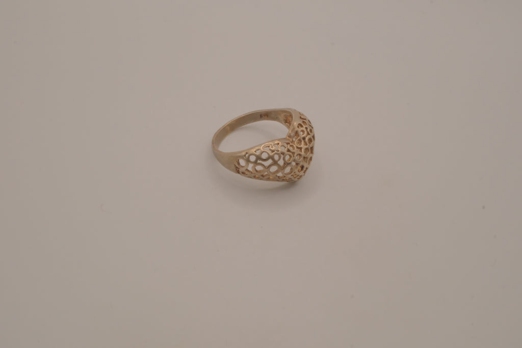 Sterling silver domed heart ring