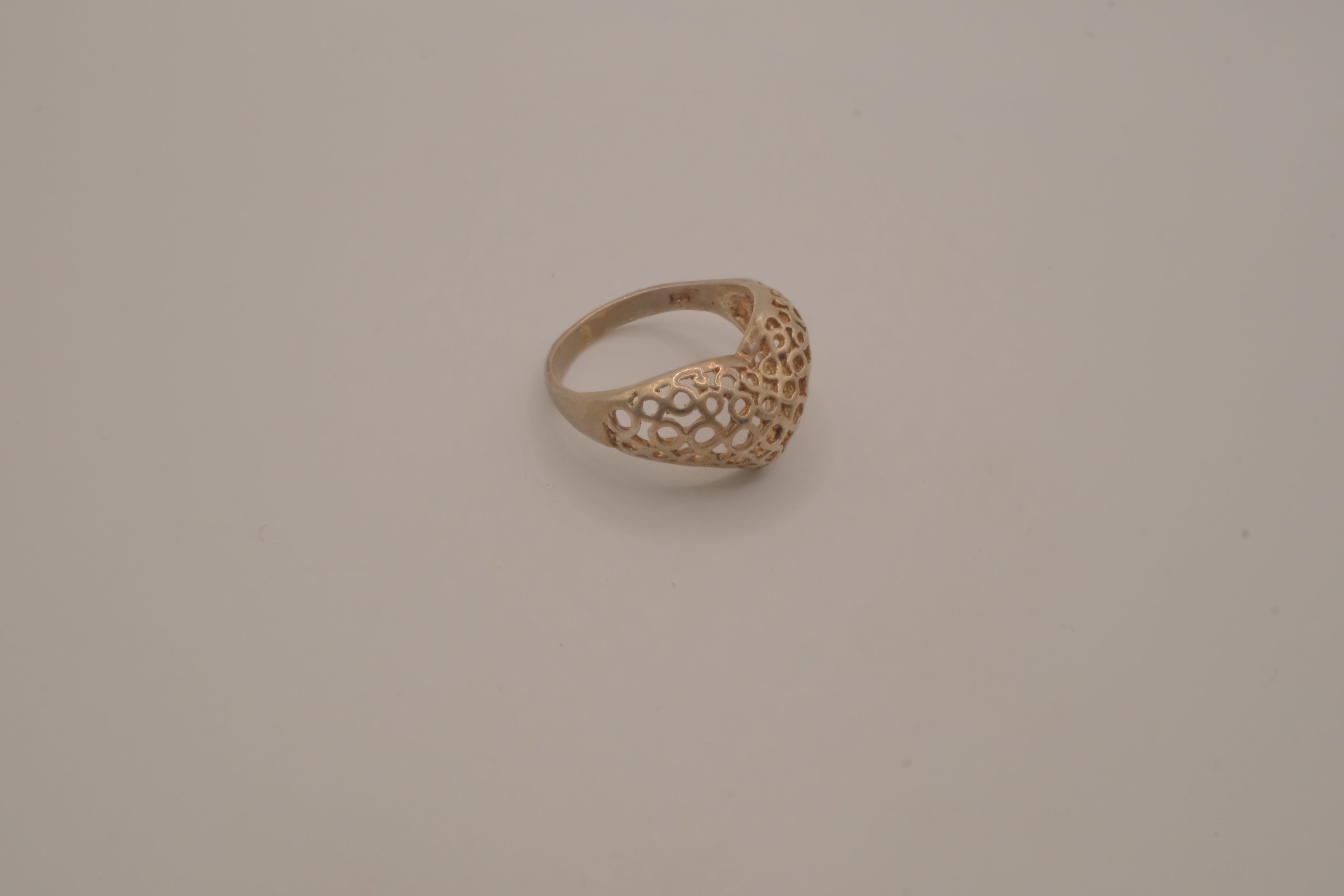 Sterling silver domed heart ring