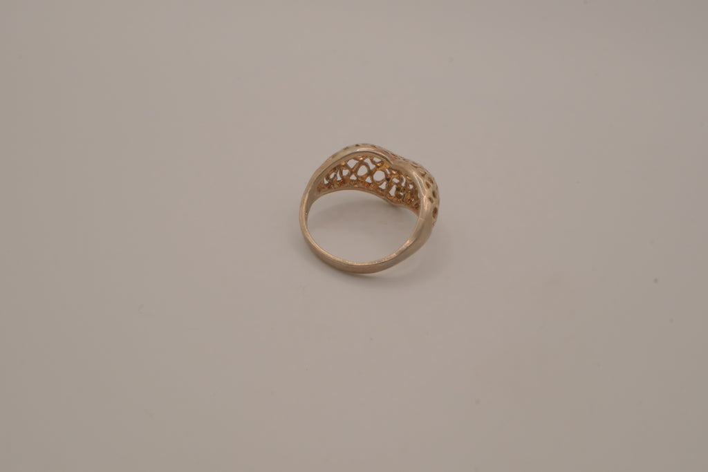 Sterling silver domed heart ring