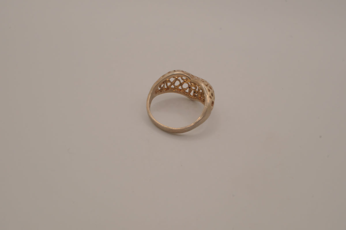 Sterling silver domed heart ring
