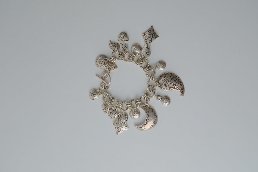 Vintage Sterling Silver Charm Bracelet
